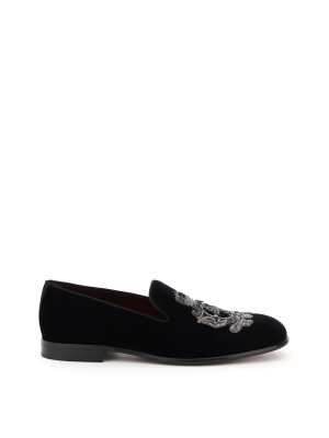 Dolce & Gabbana Monogram Embroidered Loafers