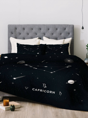 Cuss Yeah Designs Capricorn Star Constellation Comforter Set - Deny Designs
