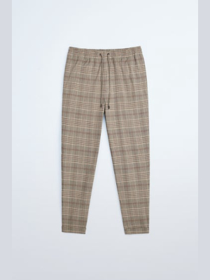 Plaid Jogger Waist Pants