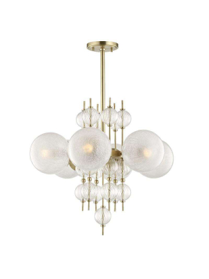 Calypso 6 Light Chandelier Aged Brass