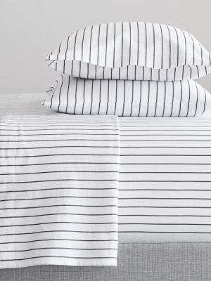 Organic Washed Cotton Percale Simple Stripe Pillowcases (set Of 2)