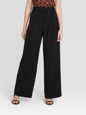 Women's High-rise Belted Wide Leg Pants - A New Day™