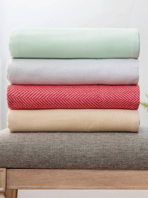 Herringbone Flannel Sheet Set - Martha Stewart