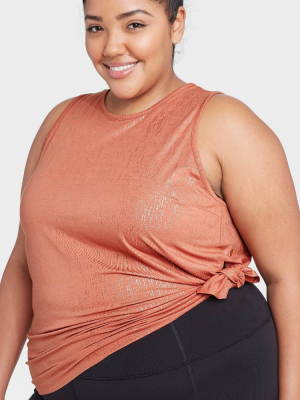 Women's Plus Size Printed Side-tie Tank Top - All In Motion™ Rust