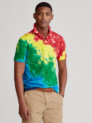 Custom Slim Fit Tie-dye Mesh Polo Shirt