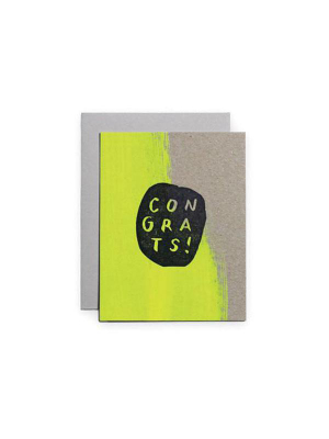 Congrats Bright Green Greeting Card