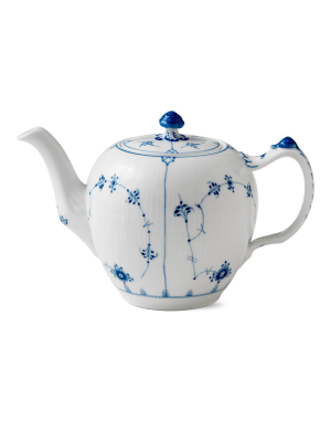 Blue Fluted Plain Teapot