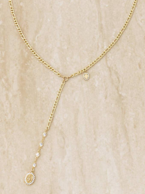 Crystal Spotted 18k Gold Plated Lariat