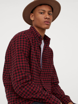 Checked Gingham Flannel Shirt