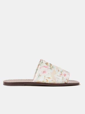 Loeffler Randall Daria Tan Floral Stretch Slide