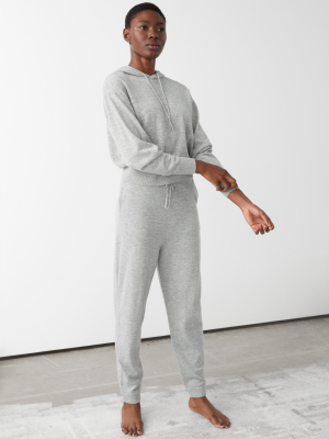 Oversized Wool Knit Drawstring Trousers