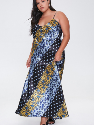 Plus Size Patchwork Maxi Dress