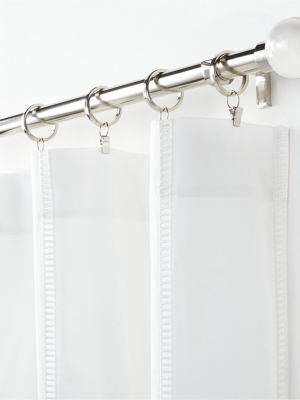 Eyelet White Curtain Panel