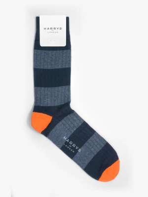 Striped Sock Cotton Indigo/navy