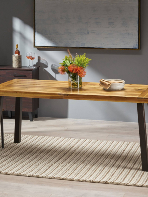 Sparta Acacia Wood Rectangle Dining Table - Dark Brown - Christopher Knight Home