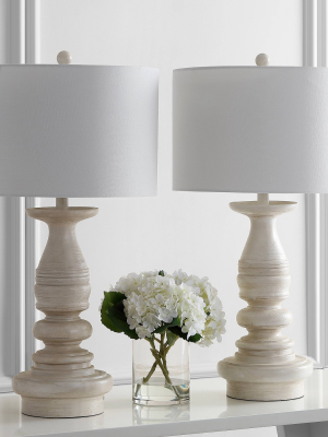 Set Of 2 Jareth Table Lamps (includes Led Light Bulb) White Wash - Safavieh