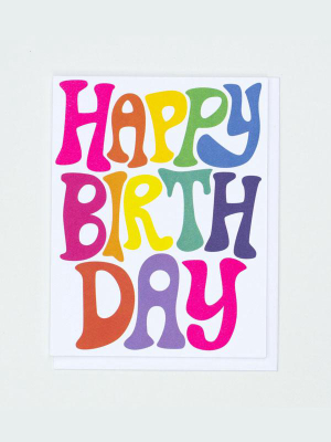 Bubble Rainbow Letters Birthday Card