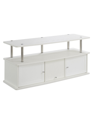 Designs2go With 3 Cabinets Tv Stand White - Johar Furniture