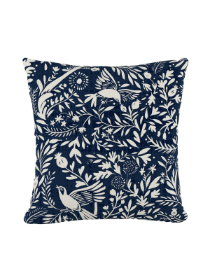 Navy Bird Print Throw Pillow - Cloth & Company