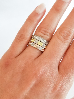 Sleek Tri-color 3-stack Ring