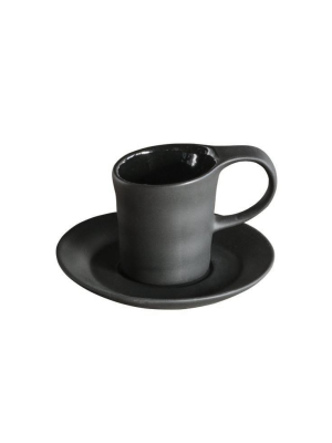 Matte Porcelain Espresso Black Set Of 4