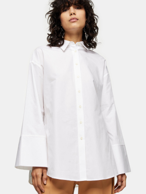 **white Extreme Cuff Shirt By Topshop Boutique