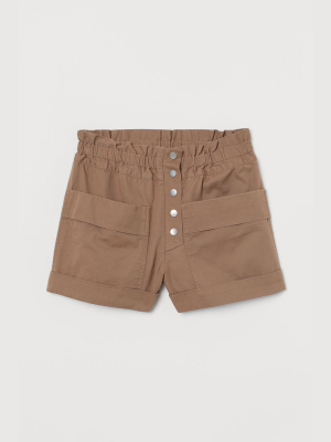 Twill Paper-bag Shorts