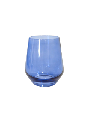 Colored Stemless Wine Glasses In Cobalt Blue - Set Of 6