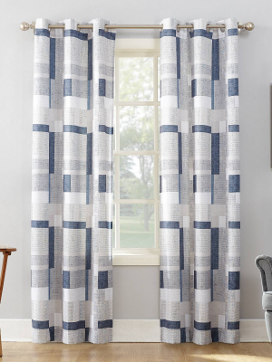 Takumi Geometric Blocks Light Filtering Grommet Top Curtain Panel - No. 918