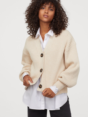 Rib-knit Cardigan