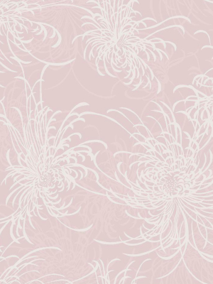 Noell Floral Wallpaper In Blush Glitter And Off-white From The Casa Blanca Ii Collection By Seabrook Wallcoverings