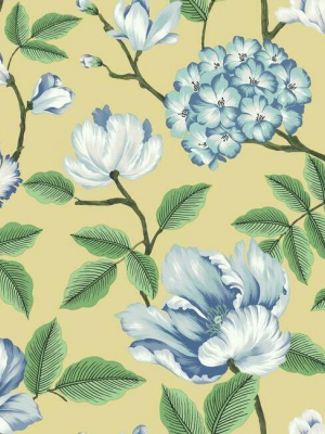 Morning Garden Wallpaper In Yellow From The Grandmillennial Collection By York Wallcoverings