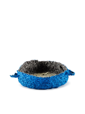 Small Round Nesting Tray In Blue And Grey