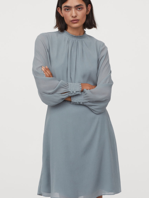 Pleated-collar Dress