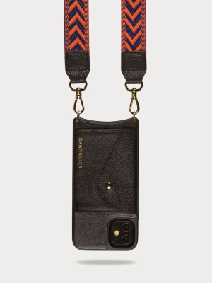 Kimberly Adjustable Crossbody Bandolier - Orange/navy/black/gold