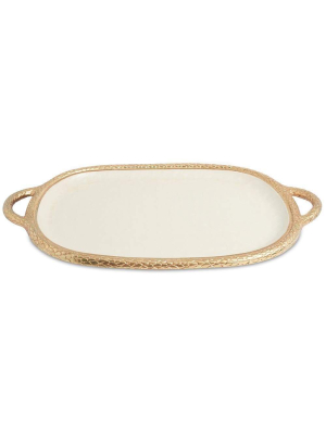 Julia Knight Florentine 22.5" Handled Tray In Gold Snow