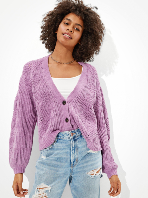 Ae Chenille Oversized Cardigan