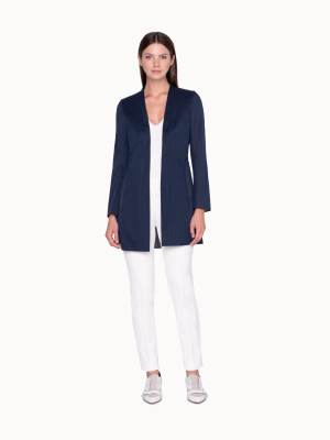 Long Jacket Cardigan Style In Cotton Voile