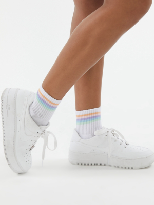 Rainbow Striped Quarter Sock