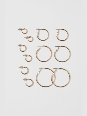 6 Pairs Hoop Earrings