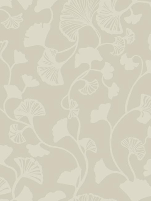 Gingko Trail Wallpaper In Tan From The Botanical Dreams Collection By Candice Olson For York Wallcoverings