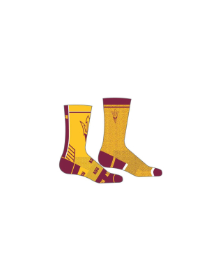 Ncaa Arizona State Sun Devils Men's Crew Socks 2pk Gift Box - 10-13