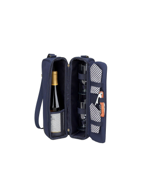 Picnic At Ascot - Deluxe Insulated Wine Tote With 2 Wine Glasses, Napkins And Corkscrew