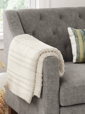 50"x60" Chunky Striped Knit Throw Blanket - Threshold™