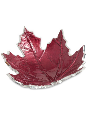 Julia Knight Maple Leaf 6" Petite Bowl In Pomegranate