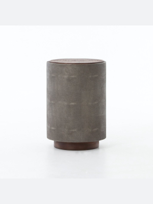 Crosby Side Table In Charcoal Shagreen