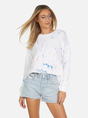 Keegan Le White Neon Splatter Tee