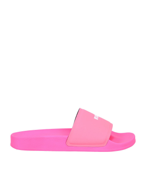 Msgm Logo Printed Slide Sandals