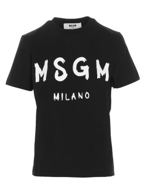 Msgm Logo Printed T-shirt