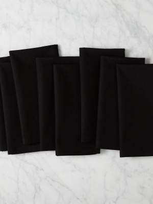 Set Of 8 Poplin Black Napkins